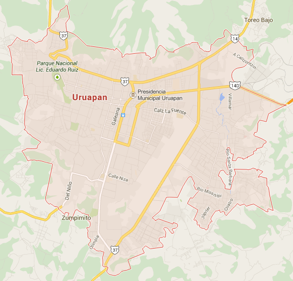 Mapa de Uruapan